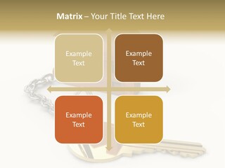 A Wooden House With A Keychain On A White Background PowerPoint Template