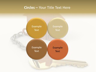 A Wooden House With A Keychain On A White Background PowerPoint Template