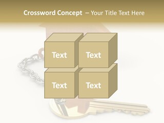 A Wooden House With A Keychain On A White Background PowerPoint Template