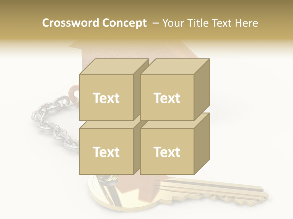 A Wooden House With A Keychain On A White Background PowerPoint Template