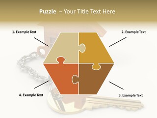 A Wooden House With A Keychain On A White Background PowerPoint Template