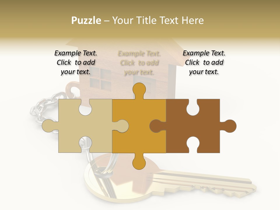 A Wooden House With A Keychain On A White Background PowerPoint Template