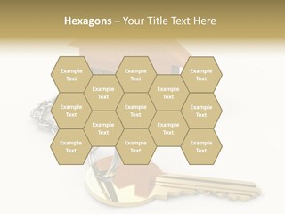 A Wooden House With A Keychain On A White Background PowerPoint Template