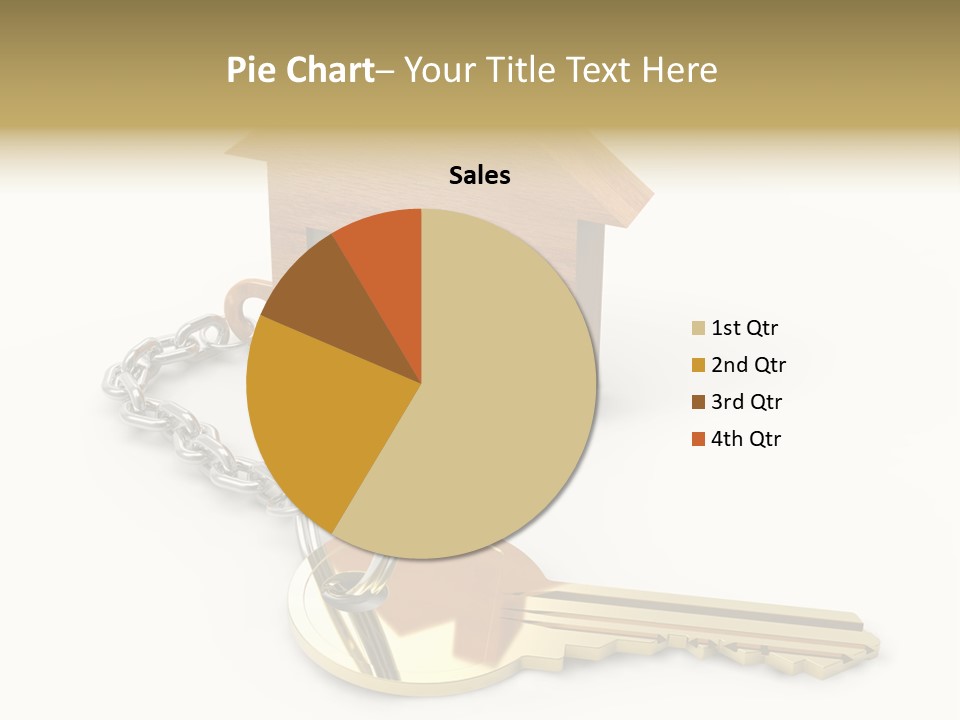 A Wooden House With A Keychain On A White Background PowerPoint Template
