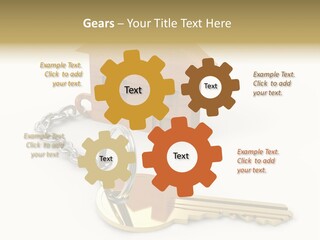 A Wooden House With A Keychain On A White Background PowerPoint Template