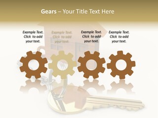 A Wooden House With A Keychain On A White Background PowerPoint Template