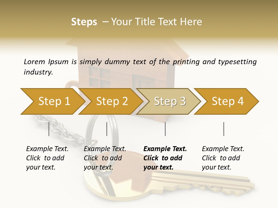 A Wooden House With A Keychain On A White Background PowerPoint Template