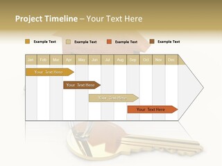 A Wooden House With A Keychain On A White Background PowerPoint Template