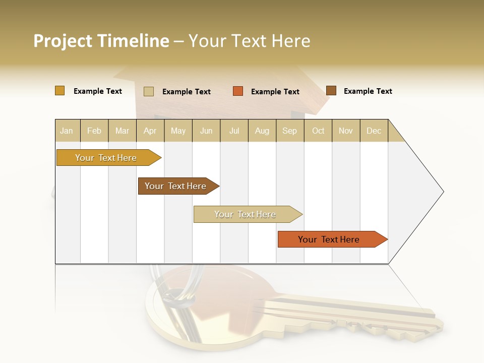 A Wooden House With A Keychain On A White Background PowerPoint Template