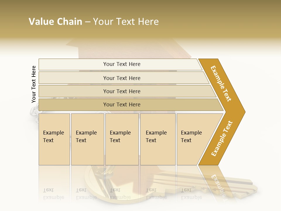 A Wooden House With A Keychain On A White Background PowerPoint Template
