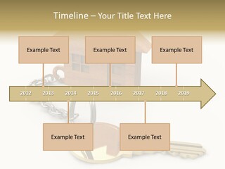 A Wooden House With A Keychain On A White Background PowerPoint Template
