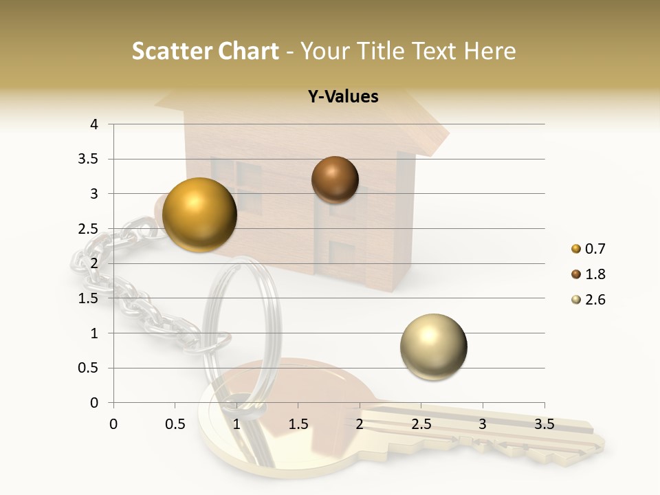 A Wooden House With A Keychain On A White Background PowerPoint Template