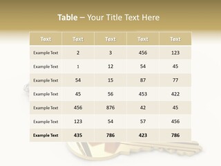 A Wooden House With A Keychain On A White Background PowerPoint Template