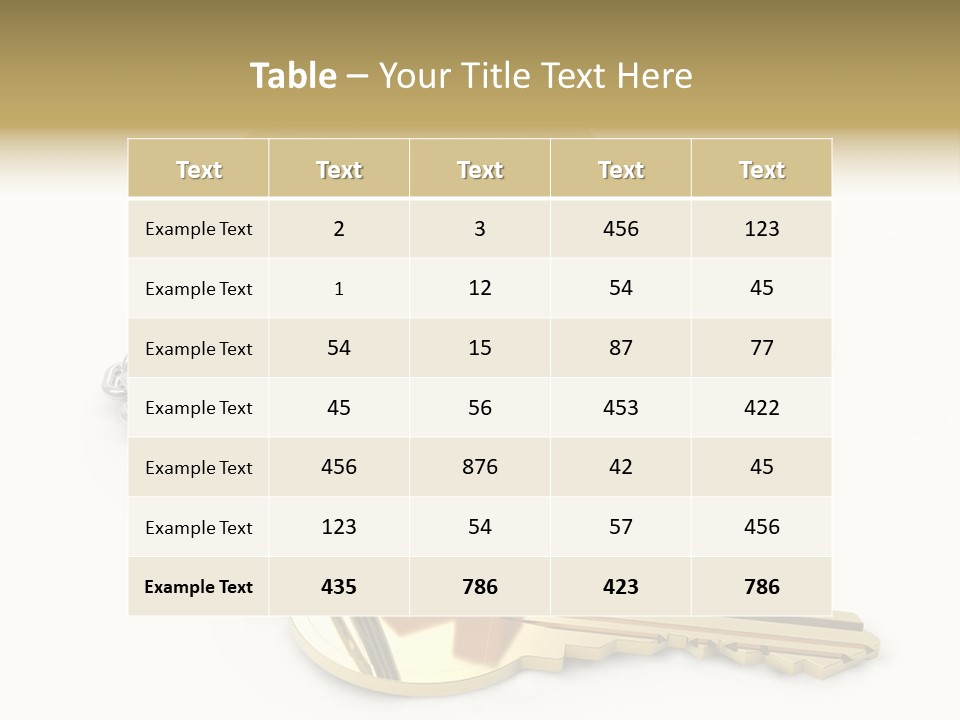 A Wooden House With A Keychain On A White Background PowerPoint Template