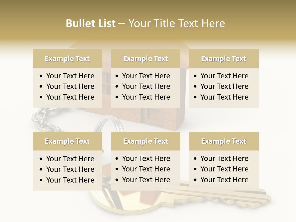 A Wooden House With A Keychain On A White Background PowerPoint Template