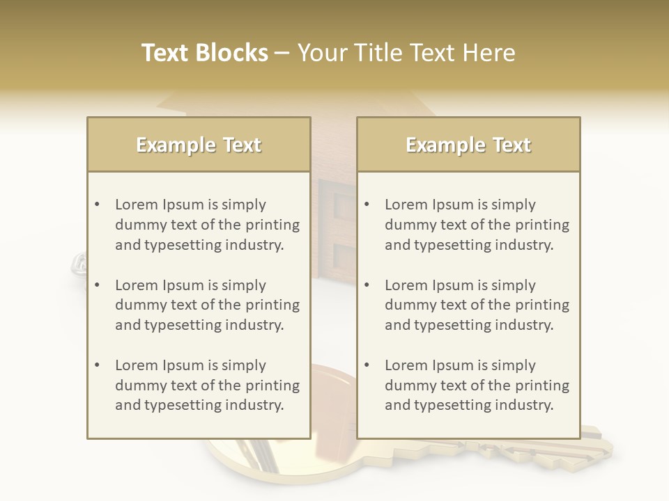 A Wooden House With A Keychain On A White Background PowerPoint Template