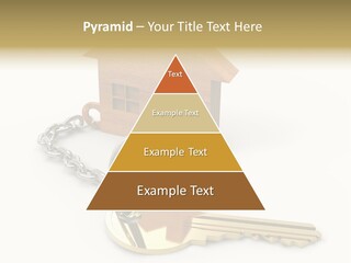 A Wooden House With A Keychain On A White Background PowerPoint Template