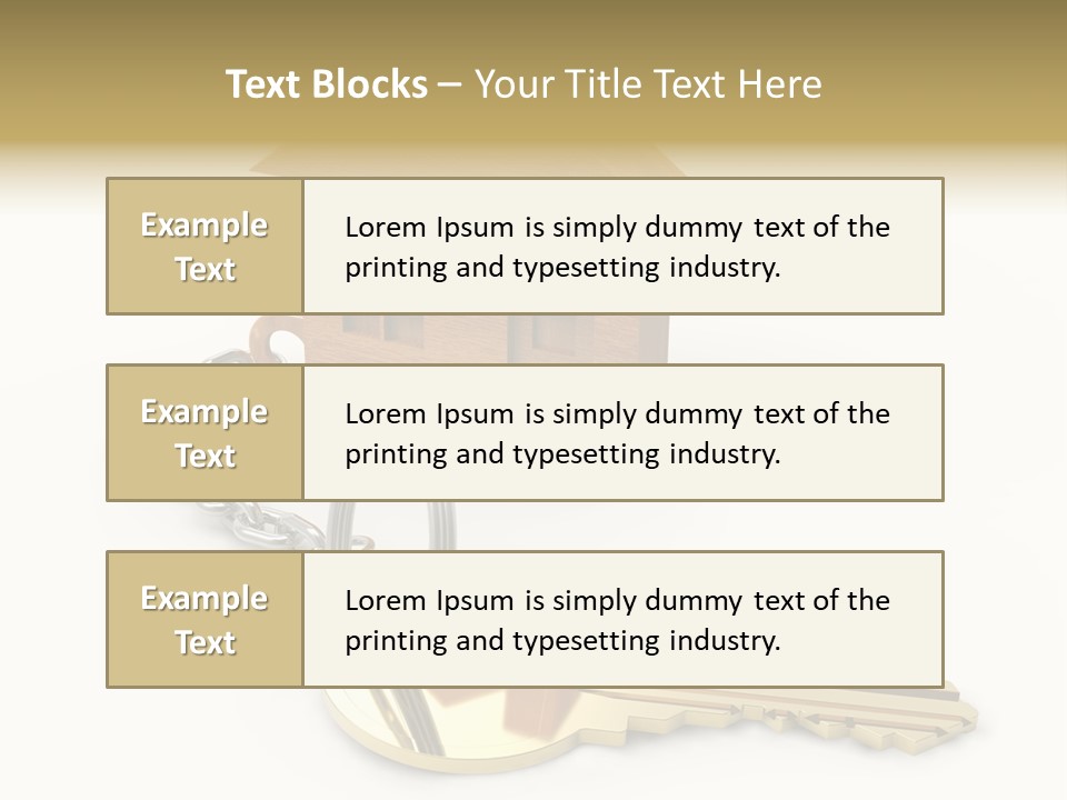 A Wooden House With A Keychain On A White Background PowerPoint Template