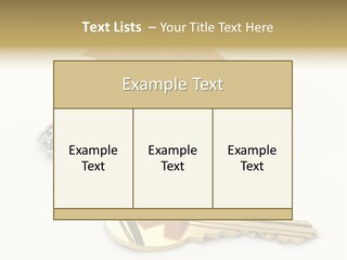 A Wooden House With A Keychain On A White Background PowerPoint Template