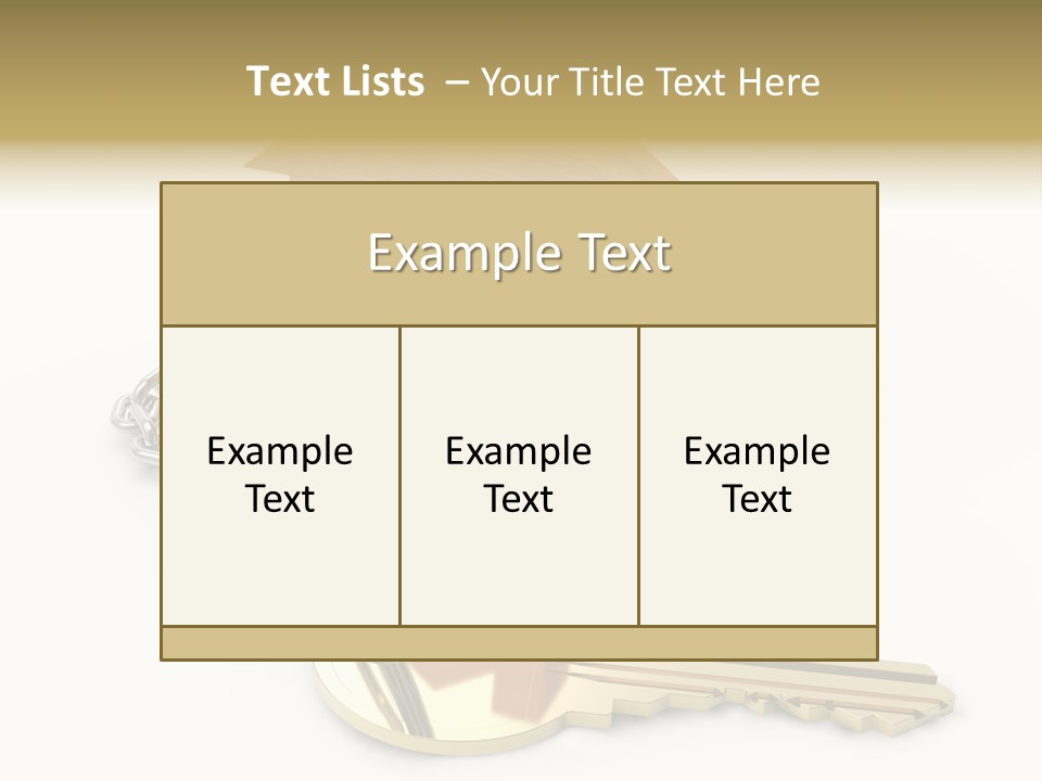 A Wooden House With A Keychain On A White Background PowerPoint Template