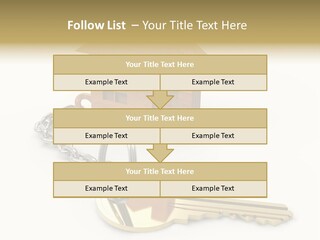 A Wooden House With A Keychain On A White Background PowerPoint Template