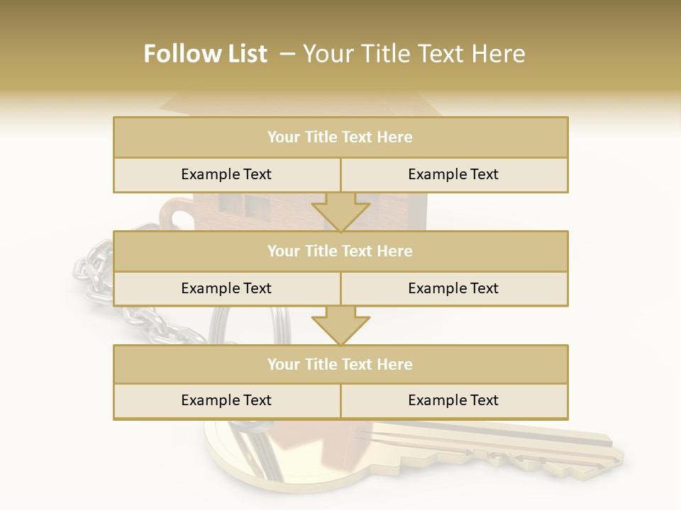 A Wooden House With A Keychain On A White Background PowerPoint Template