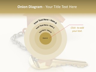 A Wooden House With A Keychain On A White Background PowerPoint Template