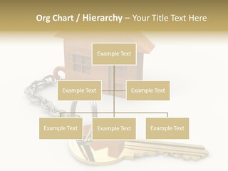 A Wooden House With A Keychain On A White Background PowerPoint Template