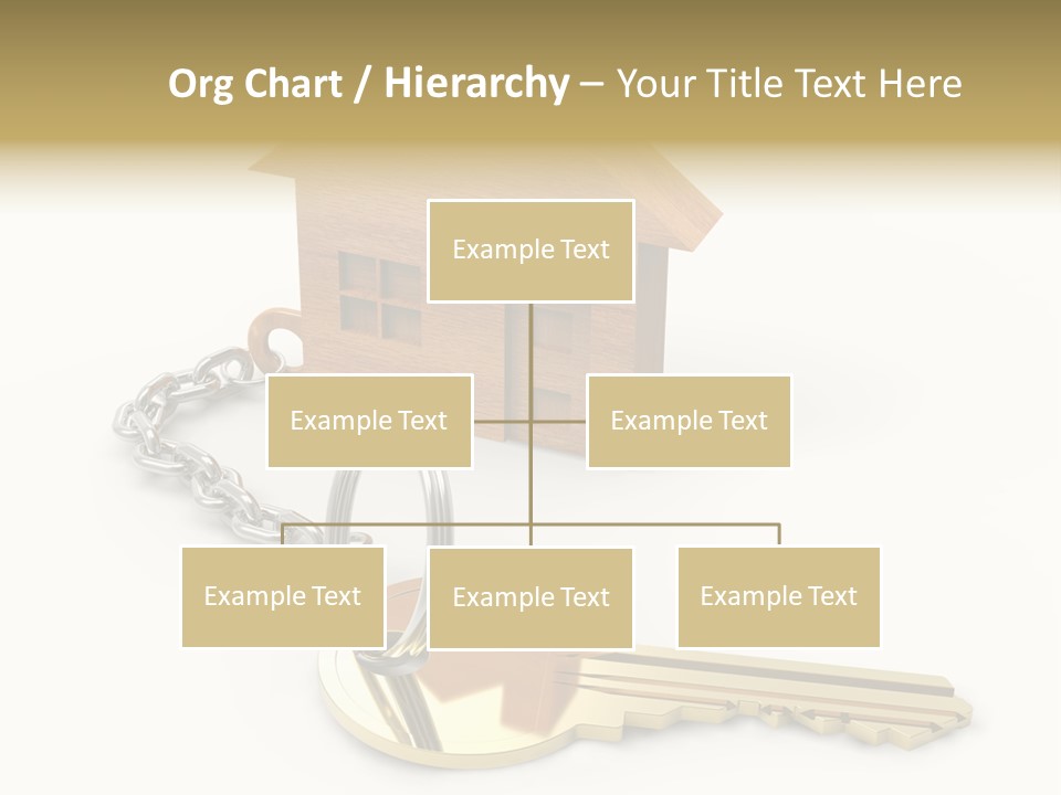 A Wooden House With A Keychain On A White Background PowerPoint Template