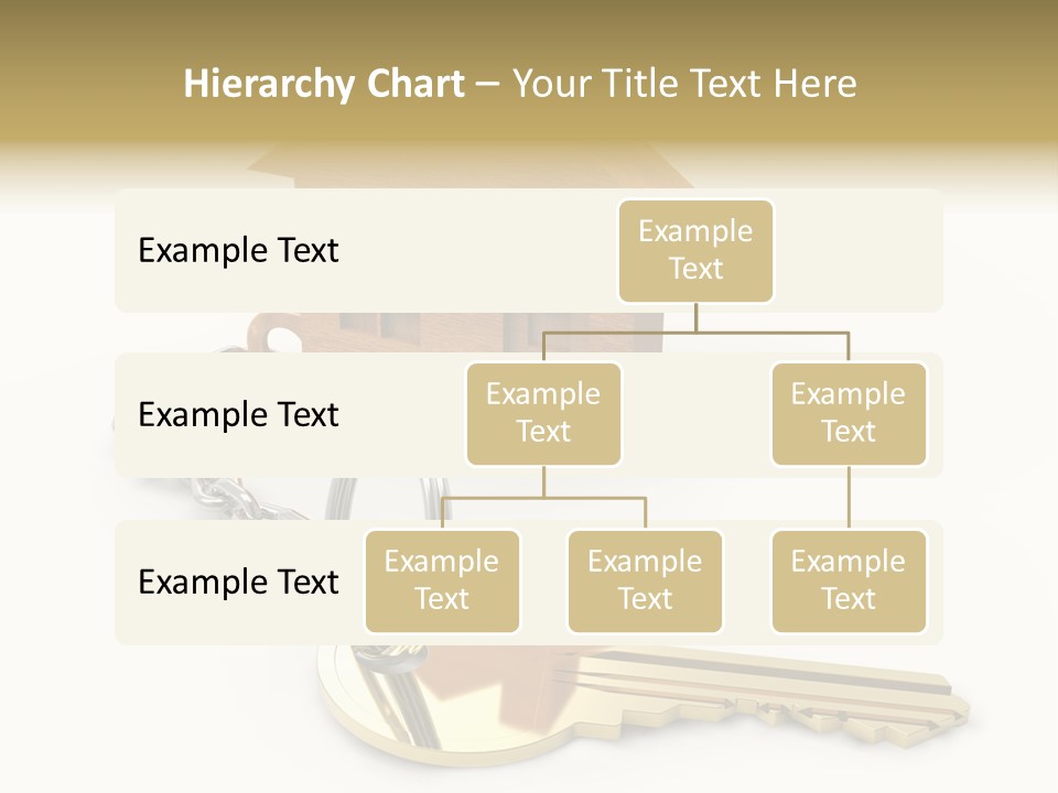 A Wooden House With A Keychain On A White Background PowerPoint Template