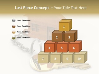 A Wooden House With A Keychain On A White Background PowerPoint Template