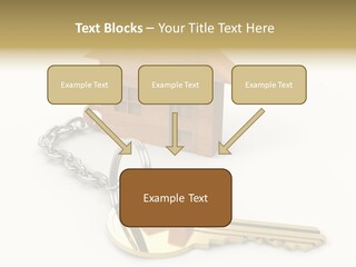 A Wooden House With A Keychain On A White Background PowerPoint Template