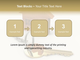 A Wooden House With A Keychain On A White Background PowerPoint Template