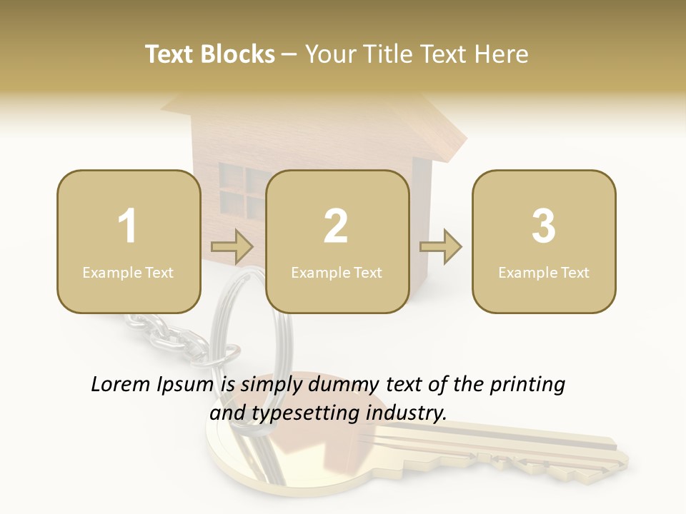 A Wooden House With A Keychain On A White Background PowerPoint Template