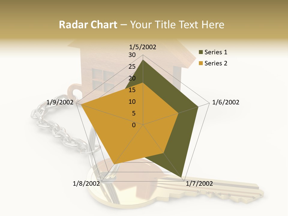 A Wooden House With A Keychain On A White Background PowerPoint Template