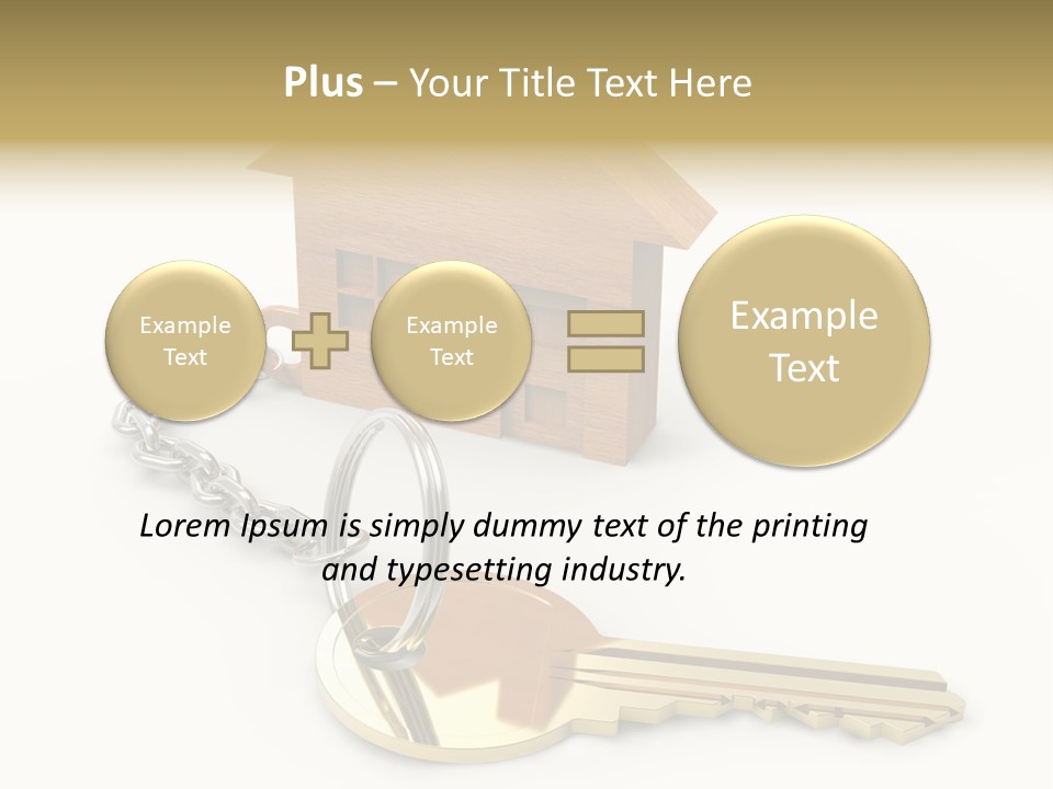 A Wooden House With A Keychain On A White Background PowerPoint Template
