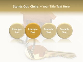 A Wooden House With A Keychain On A White Background PowerPoint Template
