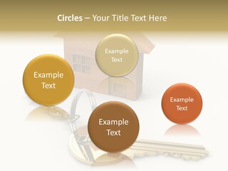 A Wooden House With A Keychain On A White Background PowerPoint Template