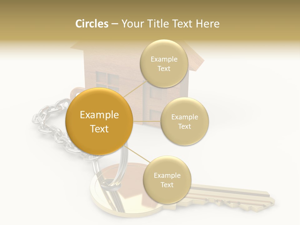 A Wooden House With A Keychain On A White Background PowerPoint Template