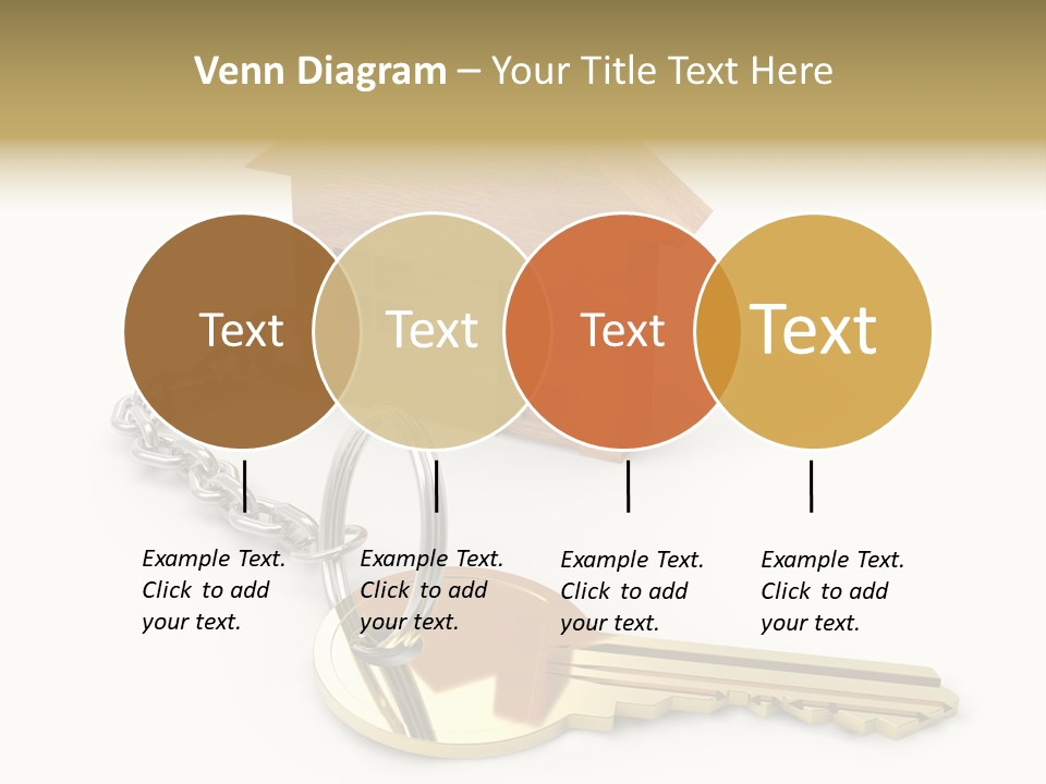 A Wooden House With A Keychain On A White Background PowerPoint Template