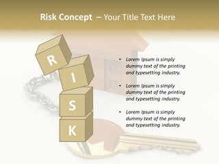 A Wooden House With A Keychain On A White Background PowerPoint Template