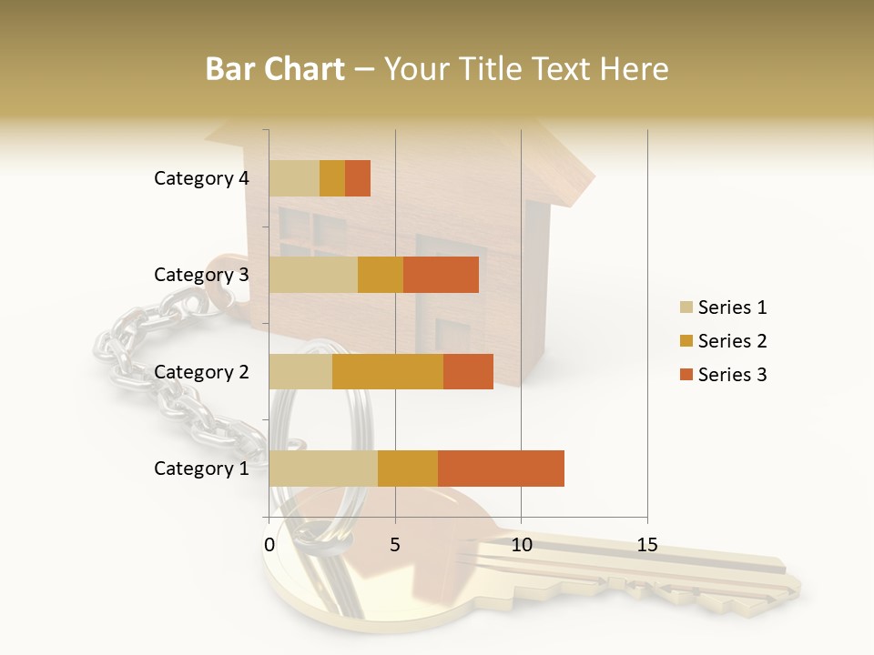 A Wooden House With A Keychain On A White Background PowerPoint Template