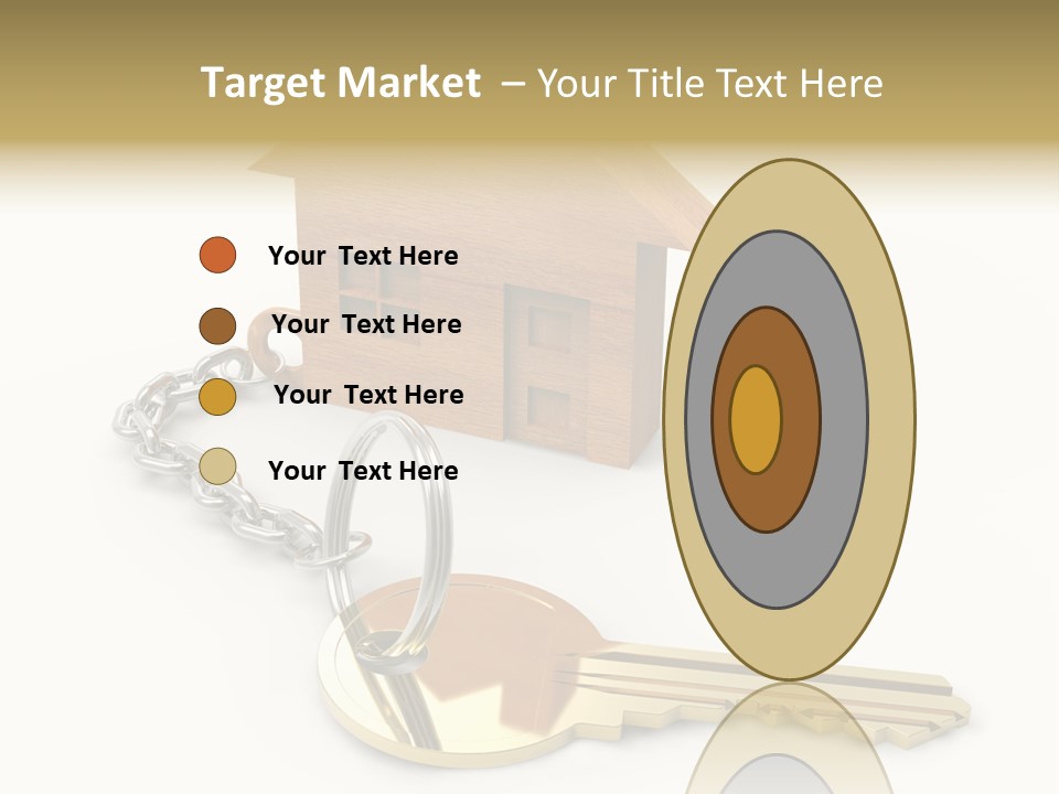 A Wooden House With A Keychain On A White Background PowerPoint Template