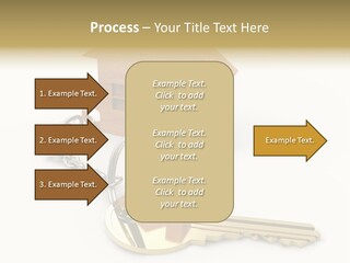 A Wooden House With A Keychain On A White Background PowerPoint Template