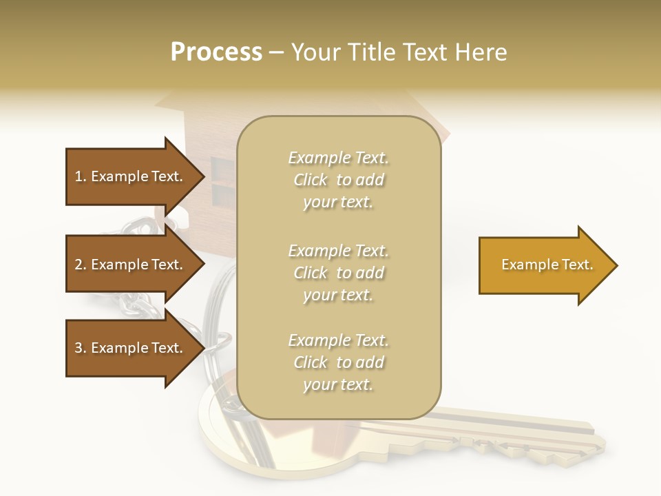 A Wooden House With A Keychain On A White Background PowerPoint Template