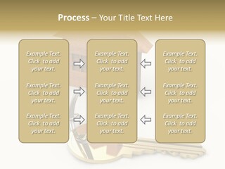 A Wooden House With A Keychain On A White Background PowerPoint Template