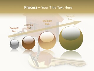 A Wooden House With A Keychain On A White Background PowerPoint Template