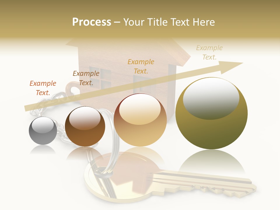 A Wooden House With A Keychain On A White Background PowerPoint Template