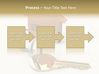 A Wooden House With A Keychain On A White Background PowerPoint Template