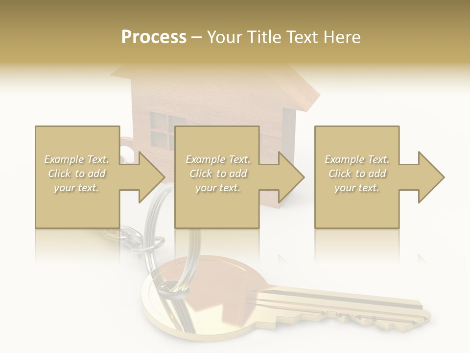 A Wooden House With A Keychain On A White Background PowerPoint Template